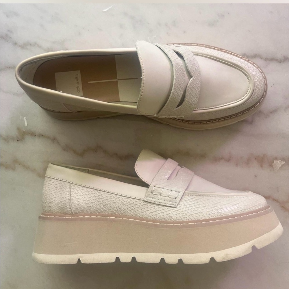 Women's dolce vita cream Platform Loafers